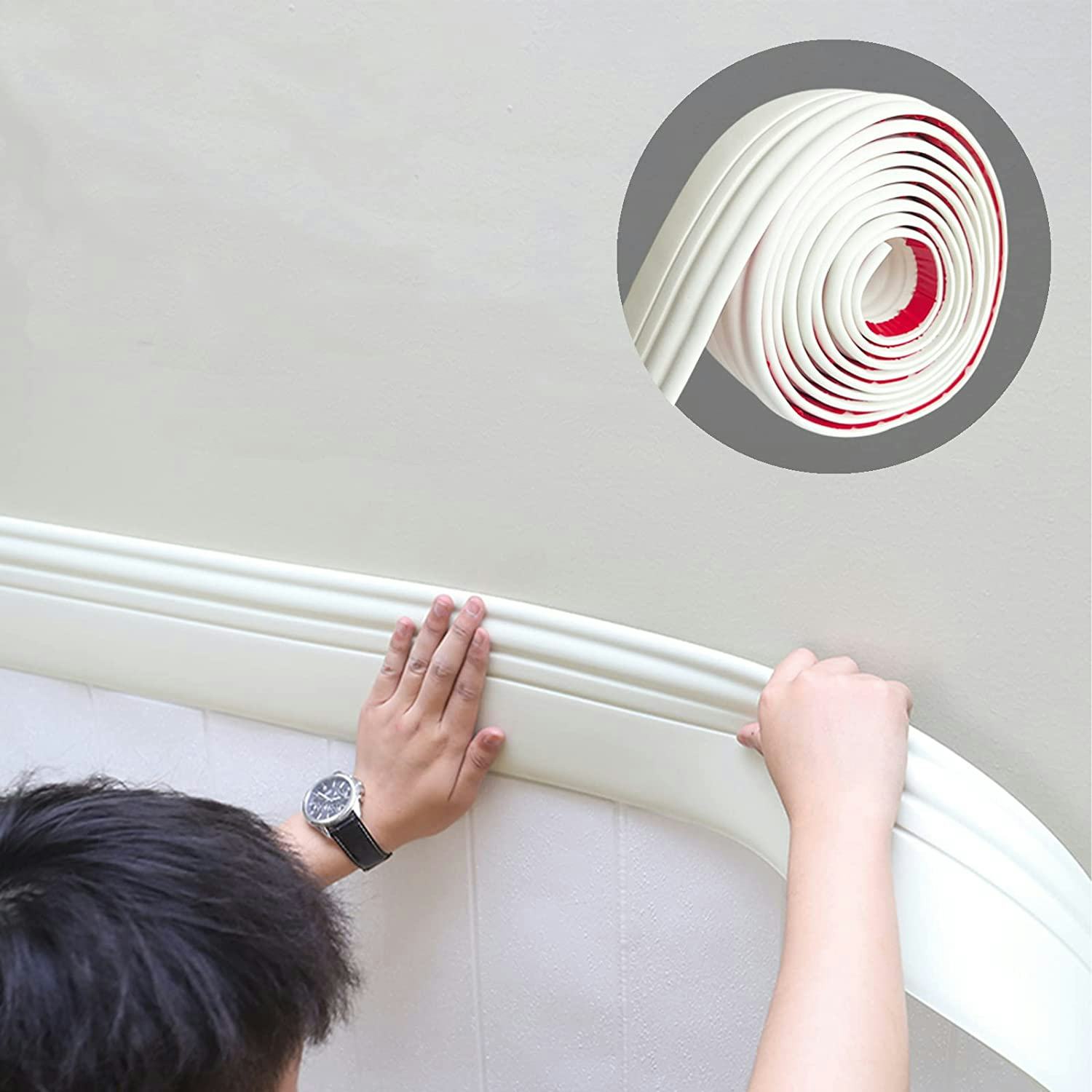 Gaahing Paintable Peel &amp; Stick Baseboard Trim
