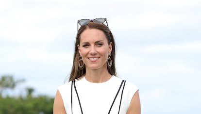 Kate Middleton wearing Sézane hoop earrings.
