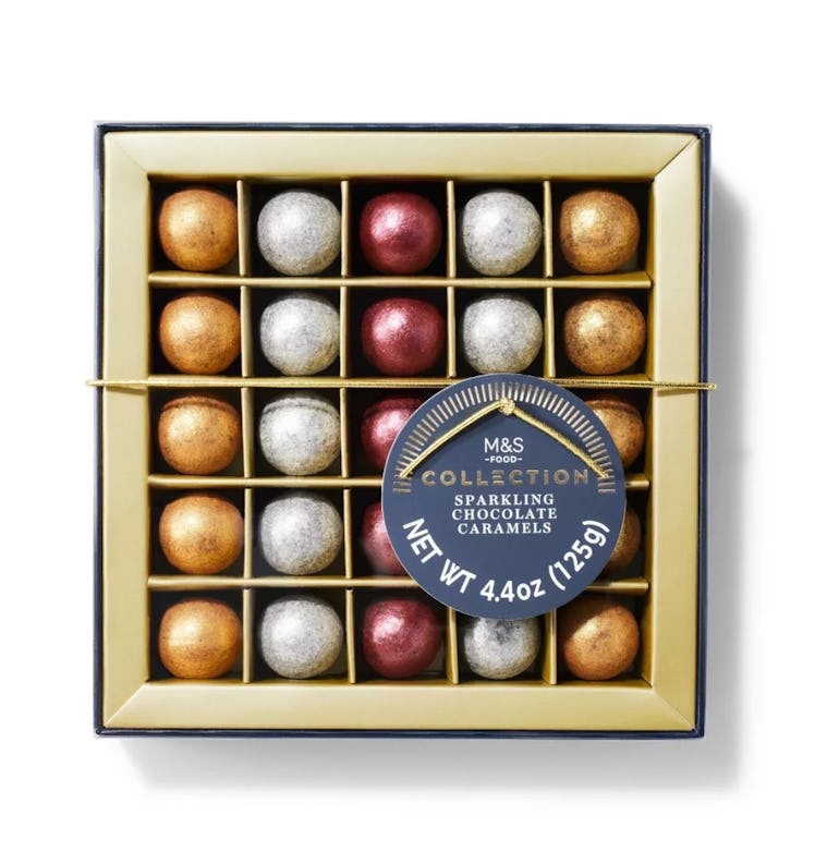 Target's Marks & Spencer holiday treats include Chocolate Sparkling Caramels.