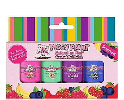 This Piggy Paint Scented 4-Pack Non-toxic Nail Polish is one of the best gifts for 4-year-olds.