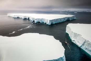 Ice floating in Antarctica