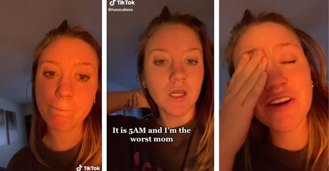 A new parent’s emotional 5 a.m. video shows how draining mom guilt can be for having difficulty comf...