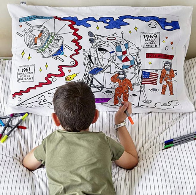 The Eatsleepdoodle Space Explorer Pillowcase is one of the best gifts for 4-year-olds.