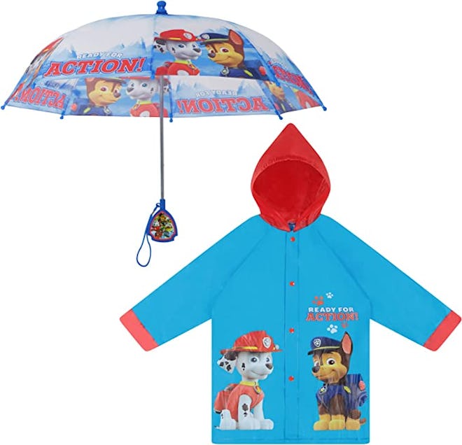 This Nickelodeon Kids Paw 'Patrol' Umbrella & Slicker set is one of the bet gifts for 4-year-olds.