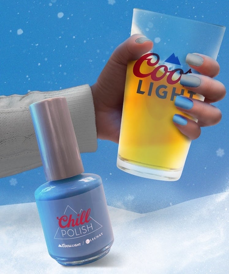 Where to buy Coors Light nail polish in collab with Le Chat that changes colors.
