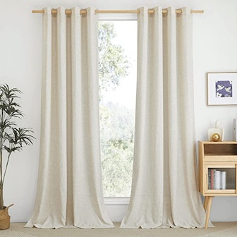 NICETOWN Natural Linen Curtains (2 Panels)