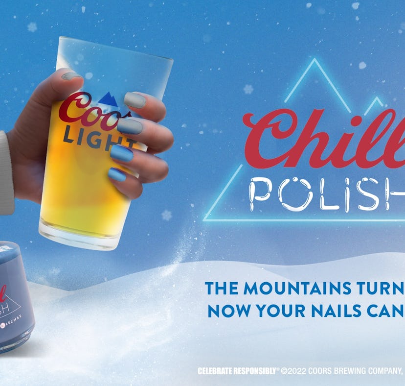 Where to buy Coors Light nail polish in collab with Le Chat that changes colors.