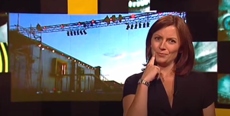 Davina McCall presenting 'Big Brother'