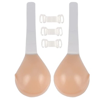 This silicone adhesive bra is available up to an H cup size.