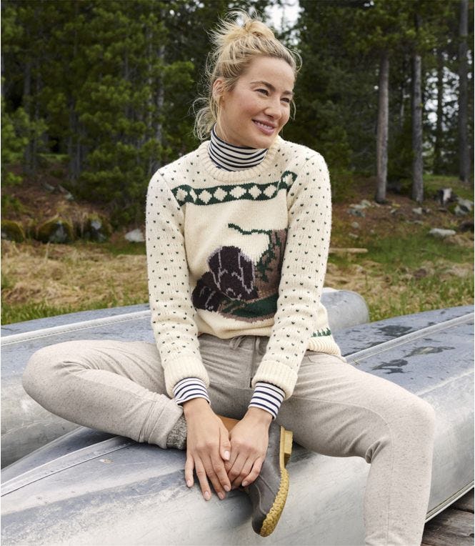 Bean&rsquo;s Classic Ragg Wool Crewneck Intarsia Sweater