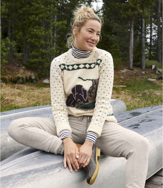 Bean's Classic Ragg Wool Crewneck Intarsia Sweater