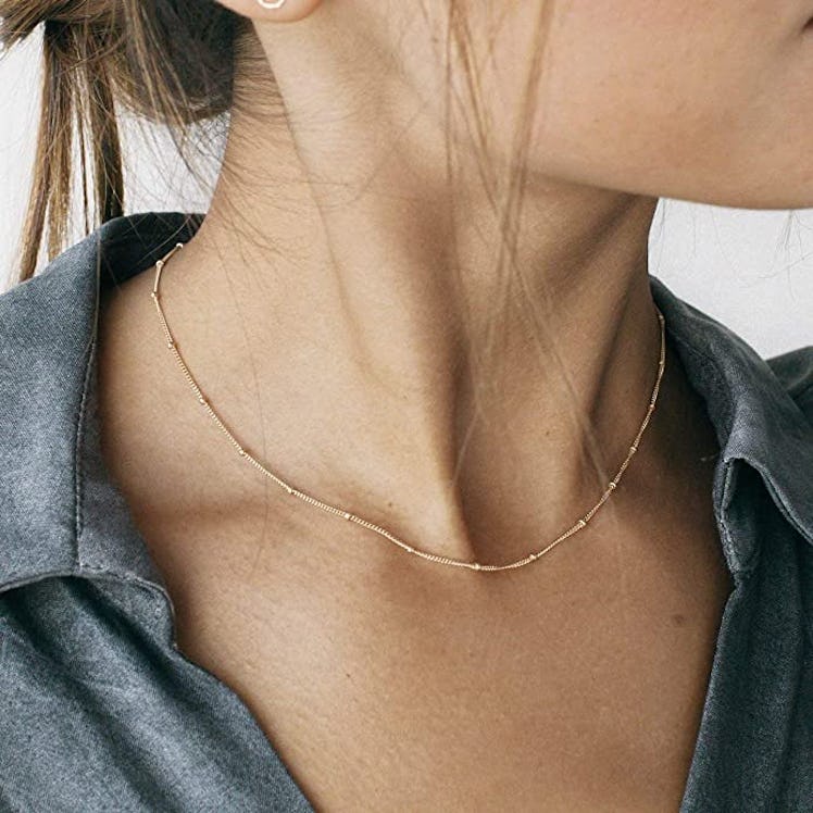 Aobei 18K Gold Paperclip Choker