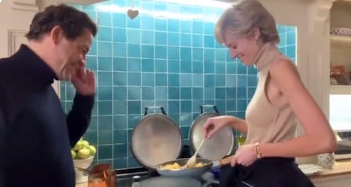 Dominic West and Elizabeth Debicki in a BTS video on set of ‘The Crown’ Season 5