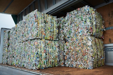 Bales of plastic bottles