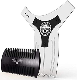 To make trimming your beard easier, consider this beard shaping tool with a comb and liner.