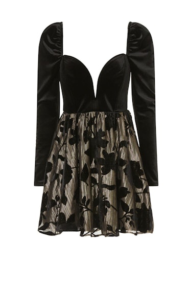 Ashley Park x RTR black velvet mini dress