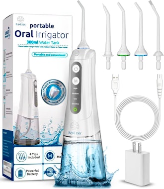 This cordless water flosser makes flossing your teeth so much easier.