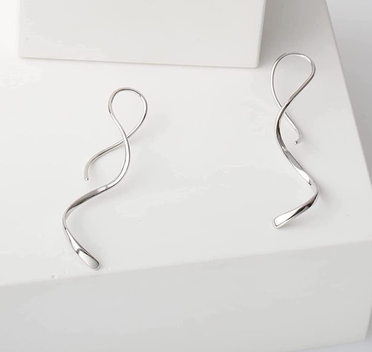 Kakikaki Sterling Silver Spiral Threader Earrings