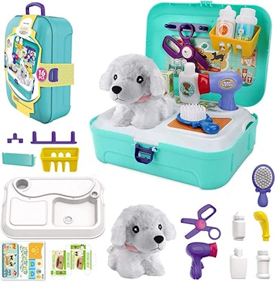 This TEUVO Pet Care Play Set is one of the best gifts for 4-year-olds.