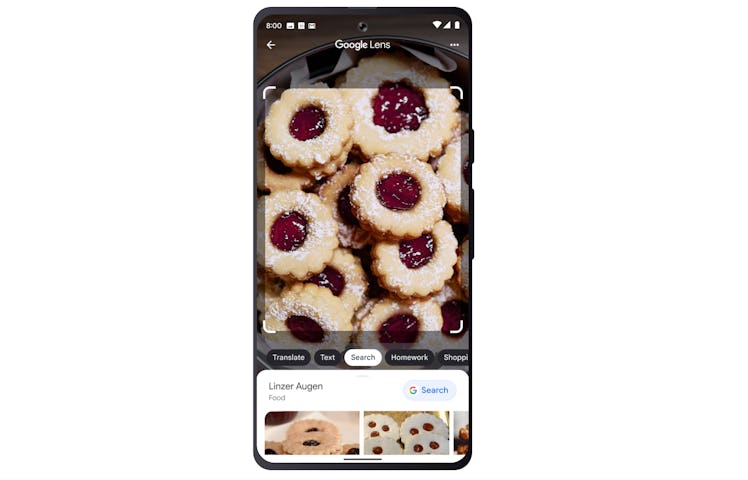 Searching for food with Google Lens.