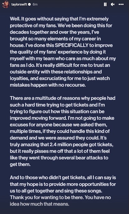 On Nov. 18, Taylor Swift issued a lengthy statement voicing her disapproval of Ticketmaster followin...