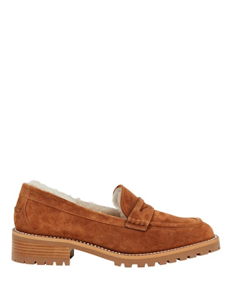 Jimmy Choo Deanna Shearling-Lined Suede Loafers