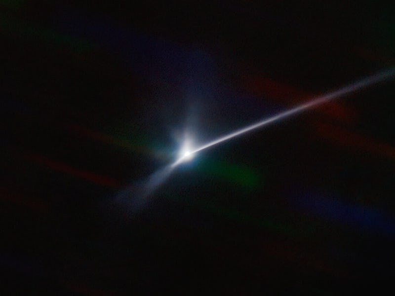 Astronomers using the NSF’s NOIRLab’s SOAR telescope in Chile captured the vast plume of dust and de...