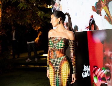 Kendall Jenner'S Colorful Illusion Dress Is A Nod To Kim Kardashian