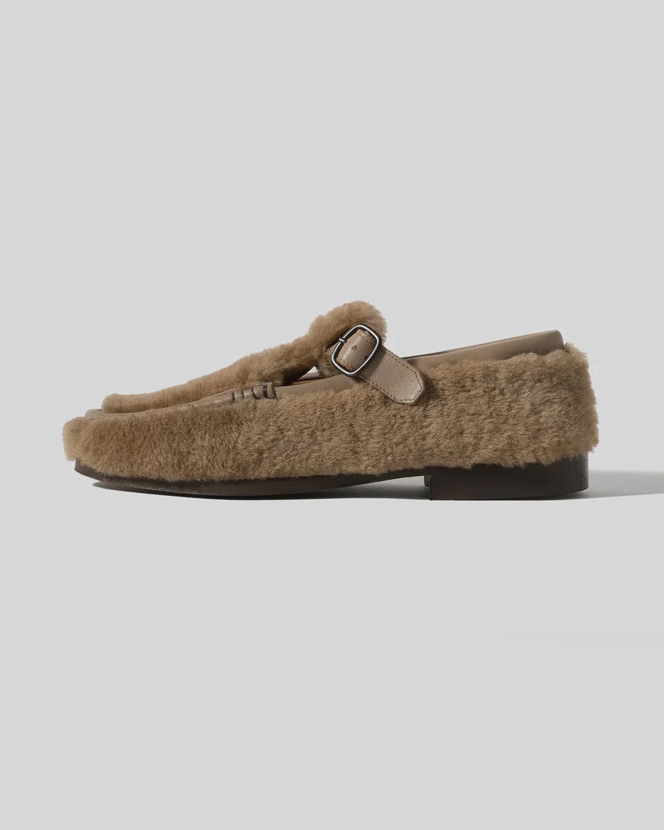 shearling loafers womens