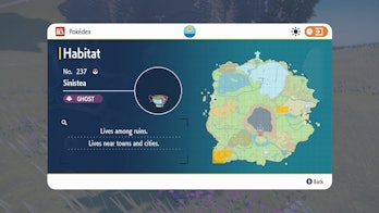 Sinistea habitat location Pokedex entry