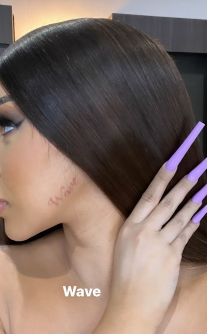 Cardi B shows off her new tattoo for her son Wave