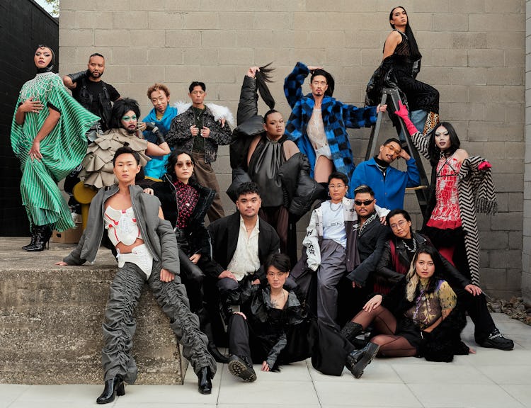 The Canadian queer Asian collective New Ho Queen is outside on a Toronto street.