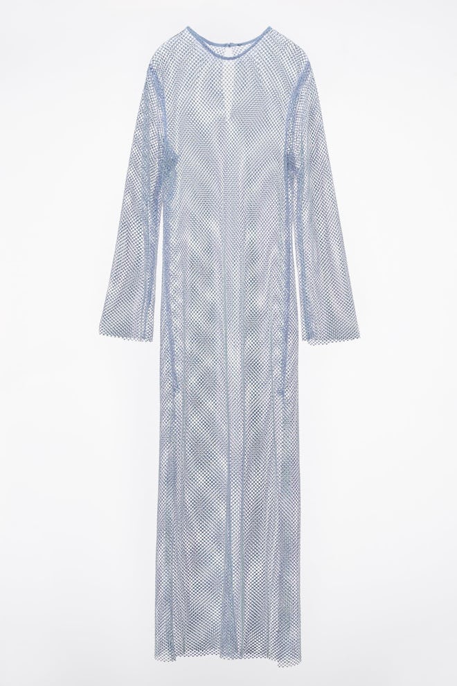 Zara sheer blue maxi dress