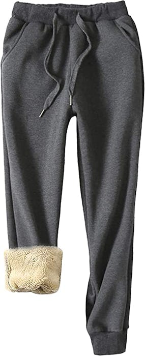 Yeokou Warm Sherpa Lined Athletic Sweatpants