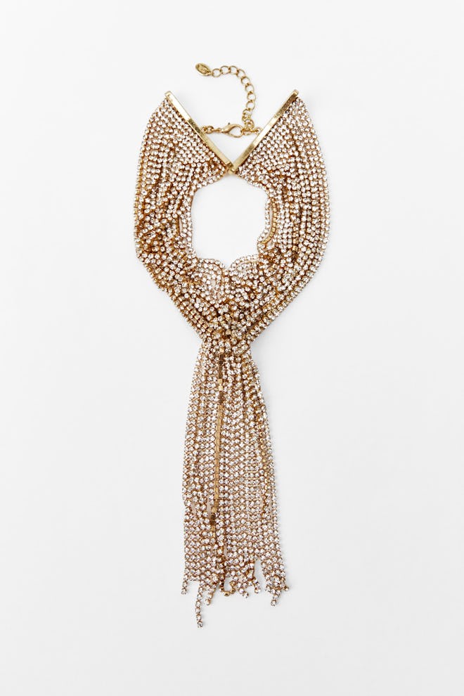 Zara rhinestone wide collar necklace