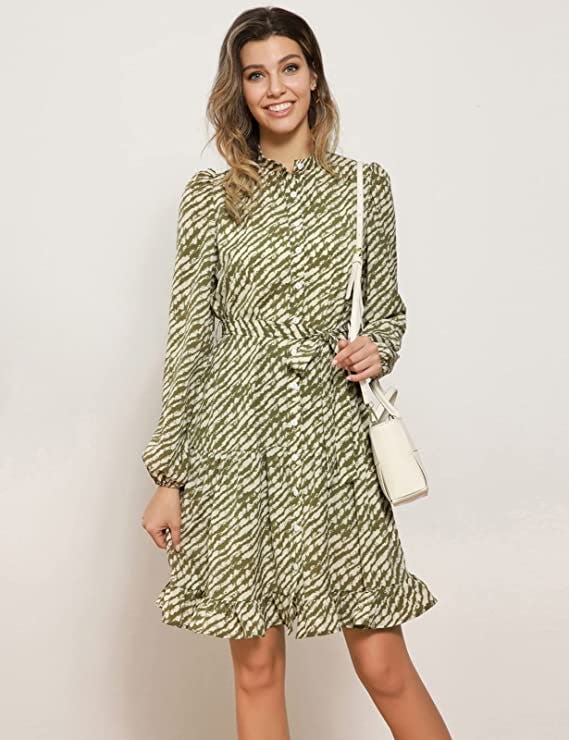 GRACE KARIN Tiered Shirt Dress