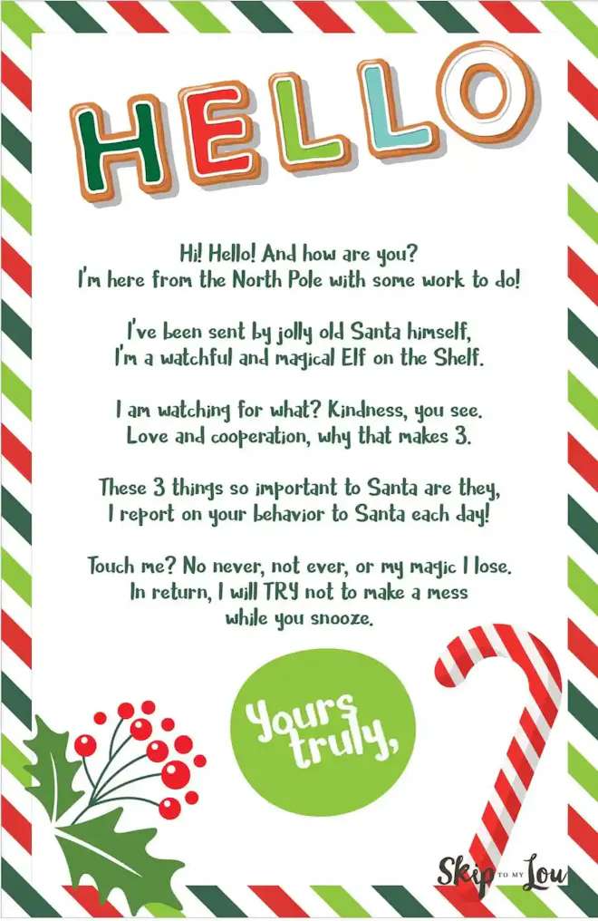 12 Free Elf On The Shelf Welcome Letters