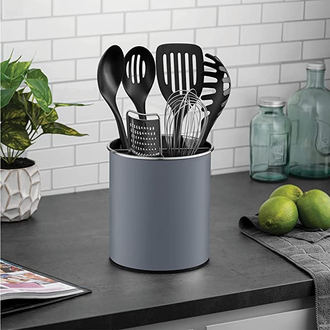 FineDine Extra-Large Stainless Steel Kitchen Utensil Holder