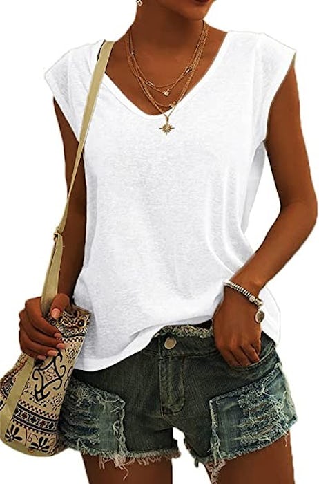 Langwyqu Cap-Sleeve Shirt