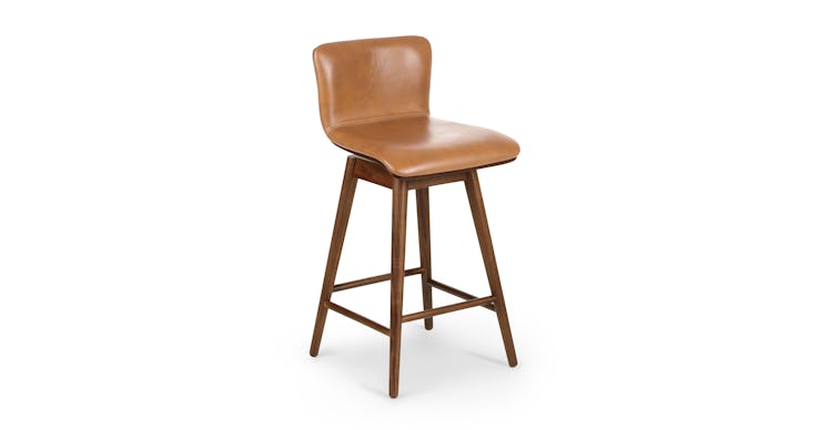 Sede Toscana Tan Walnut Swivel Counter Stool