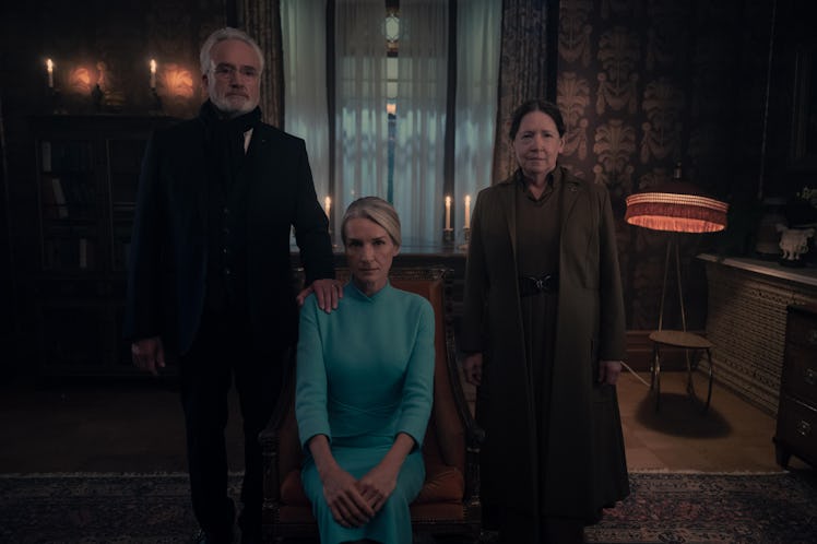 Commander Lawrence (Bradley Whitford), Naomi (Ever Carradine) and Aunt Lydia (Ann Dowd)