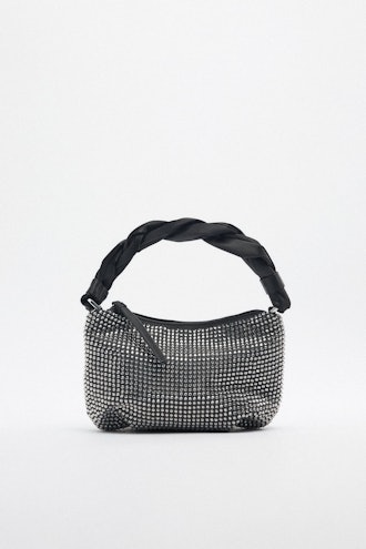 Zara black sparkly shoulder bag