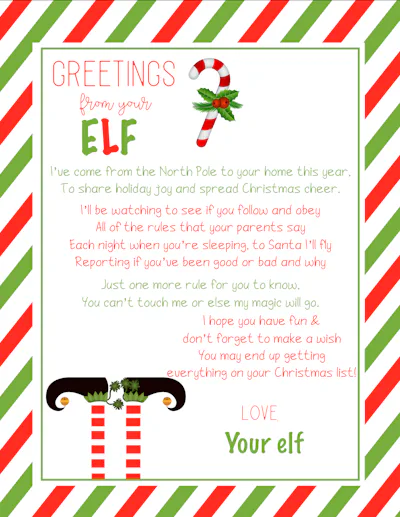 12 Free Elf On The Shelf Welcome Letters