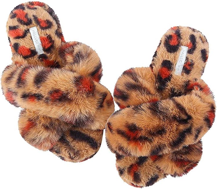 HALLUCI Cross-Band Fleece Slippers