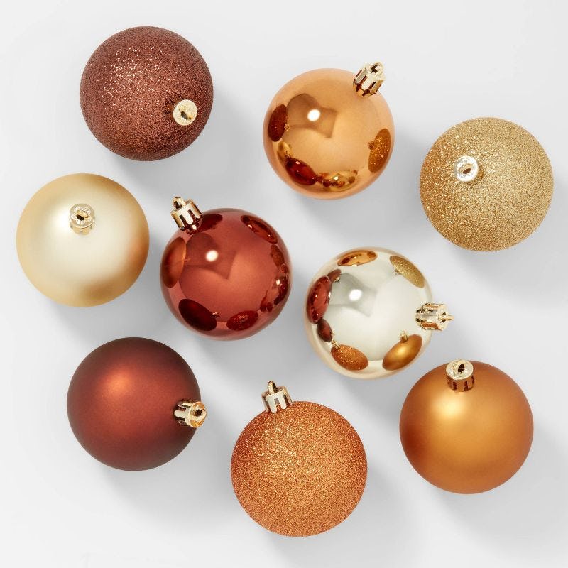 50-Count Shatter-Resistant Round Christmas Tree Ornament Set
