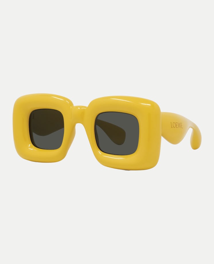 Inflated Rectangular Sunglasses in Acetate