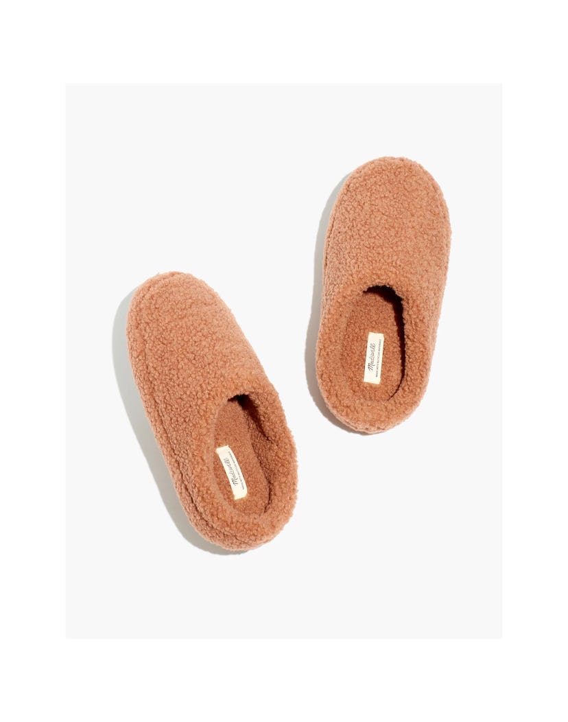 Sherpa scuff slippers