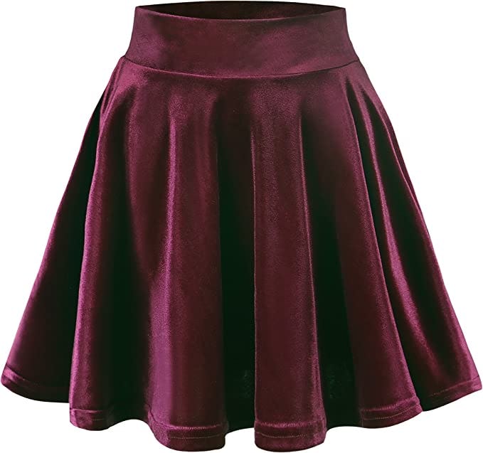 Urban CoCo Velvet Mini Flared Skater Skirt