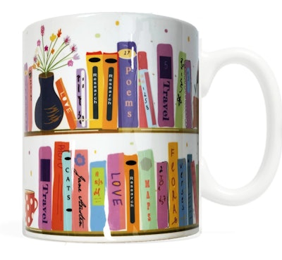 Colorful Book Shelf Mug