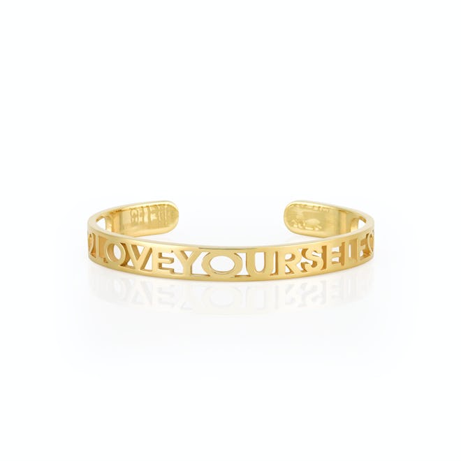 Sarah Chloe love yourself gold bangle bracelet